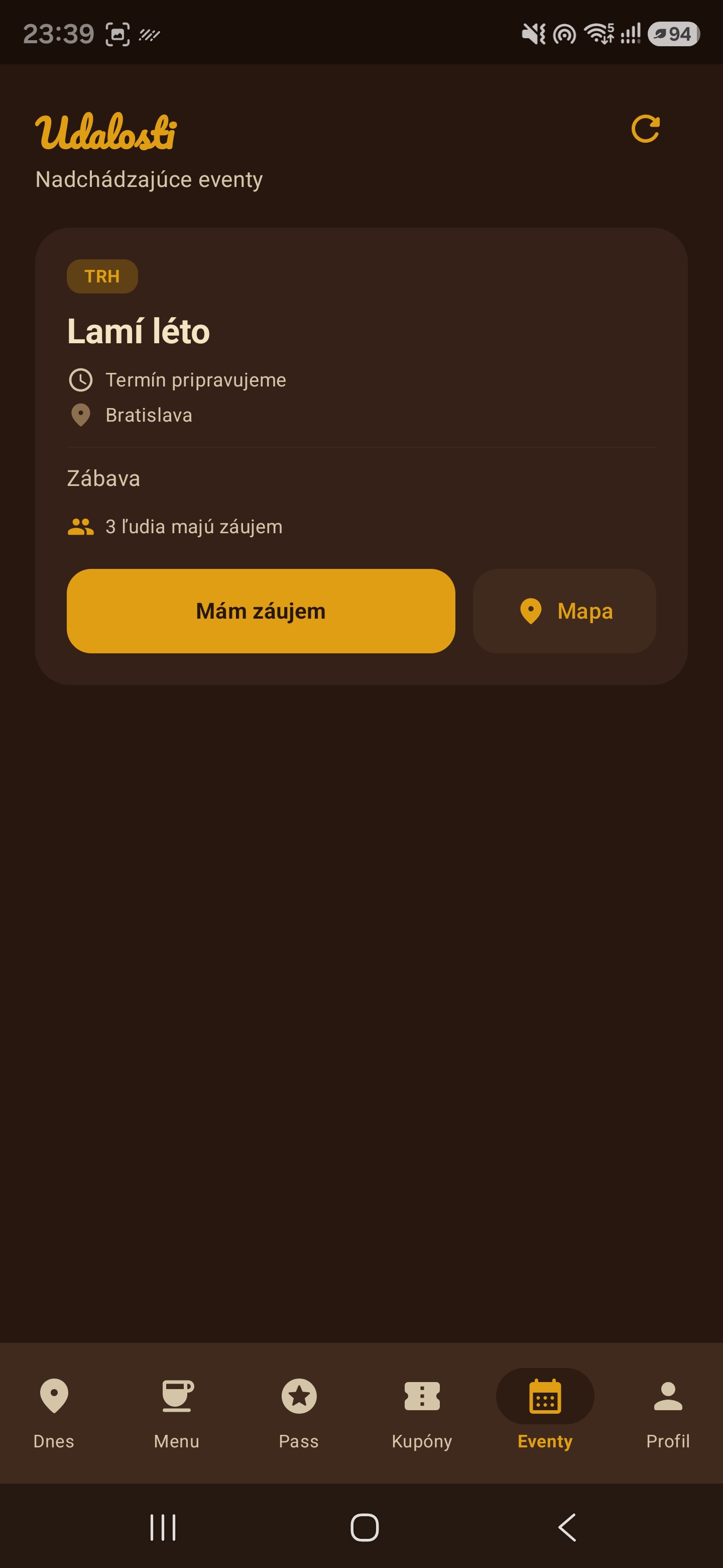 Golden Lama Coffee Aplikace